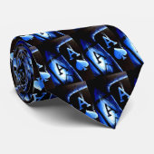 La poche de flamme bleue Aces la cravate de (Roulé)