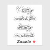 La poésie évoque un autocollant en vinyle coupé su (Feuille)