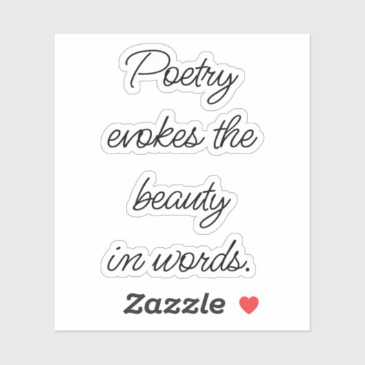 La poésie évoque un autocollant en vinyle coupé su (Feuille)