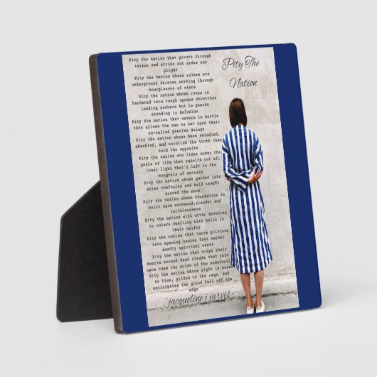 La poésie Pitié de la Nation Plaque (Recto)