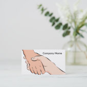 La poignée de main remet le carte de visite (Debout devant)