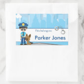 La police de retour à l'école Étiquettes personnal (Sac)