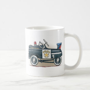 La police pédale tasse de voiture de cannette de