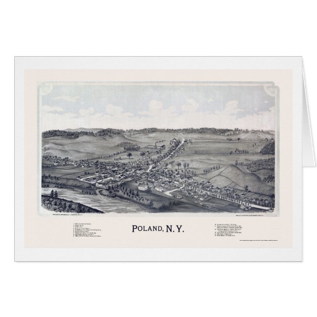 La Pologne, carte panoramique de NY - 1890 (Devant horizontal)