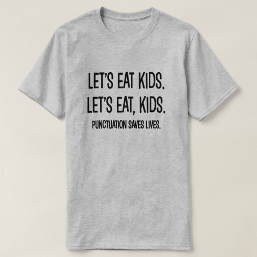 La ponctuation sauve le T-shirt drôle de grammaire (Design devant)