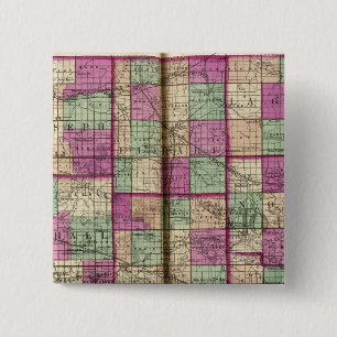 La Porte County en St Joseph County Vierkante Button 5,1 Cm