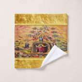 La Porte du Ciel avec une texture de feuille d'or  (Gant de toilette)