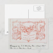 La première carte de Noël, de J.C.Horsley, 1843 (Devant / Derrière)