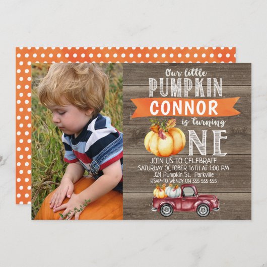 La première invitation de notre petit citrouille (Devant / Derrière)