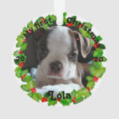 La première photo de Noël d'un chiot personnalisé (dos)