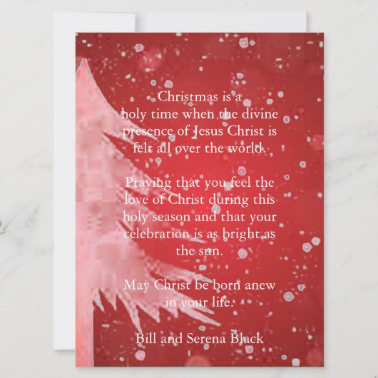 La présence de Jésus Carte de vœux de vacances à p (Devant)