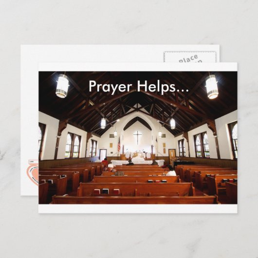 La prière aide la carte postale (Devant / Derrière)