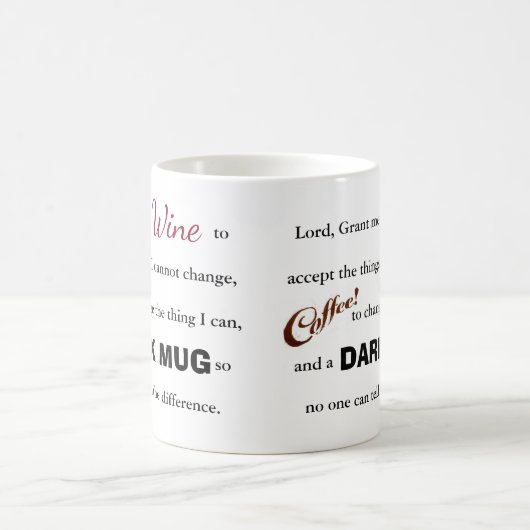 La prière de sérénité de vin/café - tasse (Centre)