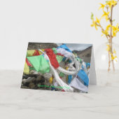 La prière d'Everest marque la carte de voeux (Fleur jaune)