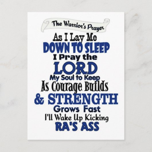 La prière du guerrier...RA Carte postale (Devant)