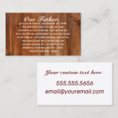 La prière du Seigneur Notre père Carte d'appel d'a (Devant / Derrière)