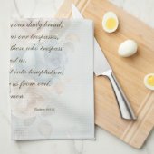 La prière du Seigneur Serviette de cuisine Bleu Pa (Quart Plié)