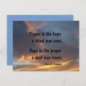 LA PRIÈRE EST LA CARTE POST HOPE (Devant / Derrière)