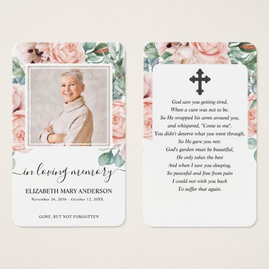 La prière funéraire en symbiose avec la photo rose (Devant & derrière)