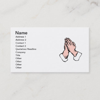La prière remet le carte de visite