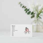 La prière remet le carte de visite (Debout devant)