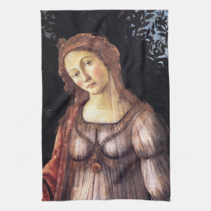 La Primavera in detail door Sandro Botticelli Theedoek