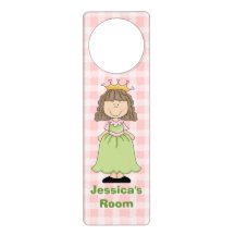 La princesse affichette de porte de la fille rose