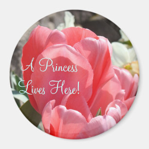 La princesse vit ici ! aimants Fleurs de tulipe ro