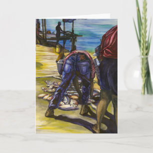 La prise du matin, carte de vœux Bahamas