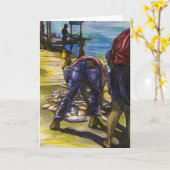 La prise du matin, carte de vœux Bahamas (Fleur jaune)