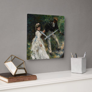 La Promenade Renoir Impressionist Painting Art Vierkante Klok