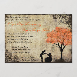 La Proposition Vintage Wedding Invitation à Orange