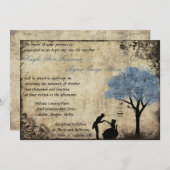 La Proposition Vintage Wedding Invitation en bleu (Devant / Derrière)