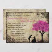 La Proposition Vintage Wedding Invitation Hot Pink (Devant / Derrière)