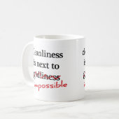 La "propreté est à côté" des tasses impossibles (Devant gauche)