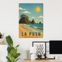 La Push, Baby! Vintage Kust Reisposter Kunst