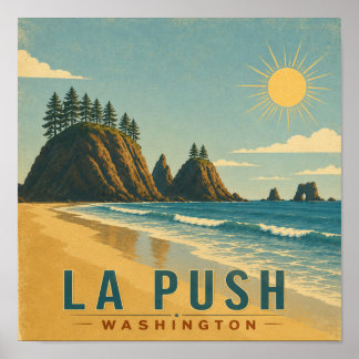 La Push, Baby! Vintage Kust Reisposter Kunst Poster