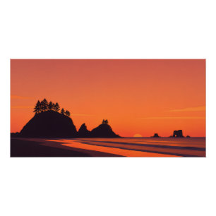 La Push Washington Zonsondergang Minimalistische K Perfect Poster