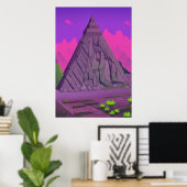 La pyramide de pierre | AI Art Poster (Bureau à domicile)