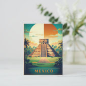 La pyramide maya mexicaine carte postale vacances (Debout devant)