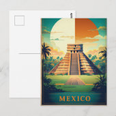 La pyramide maya mexicaine carte postale vacances (Devant / Derrière)