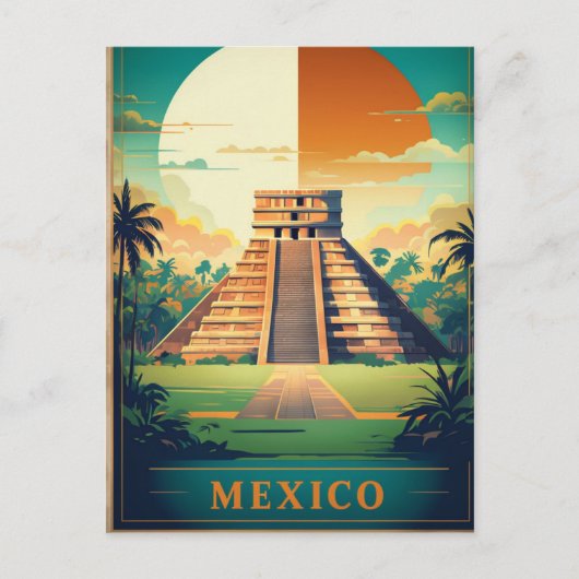 La pyramide maya mexicaine carte postale vacances (Devant)