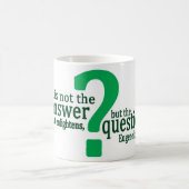 La question éclaire la tasse en vert (Centre)