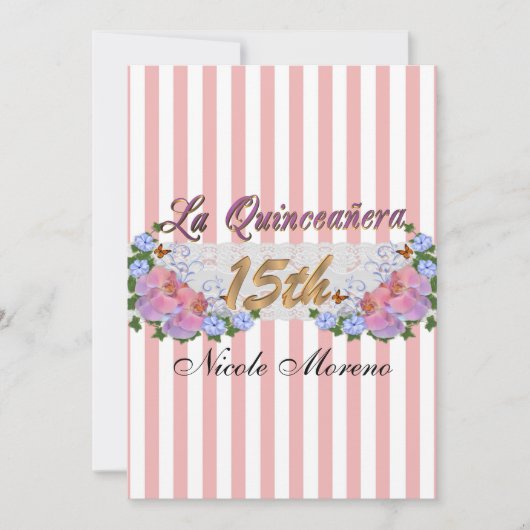 La Quinceanera 15e verjaardag uitnodiging (Voorkant)