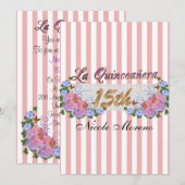 La Quinceanera 15e verjaardag uitnodiging (Voorkant / Achterkant)
