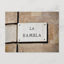 La Rambla Barcelona Spanje Briefkaart Sign