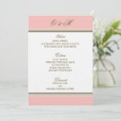 La rayure simple rougissent menu rose de mariage (Debout devant)