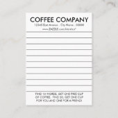 la recherche de mot de café récompense la carte (Dos)