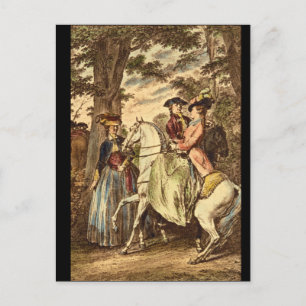 La Recontreau bois de Boulogne_Engravings Briefkaart