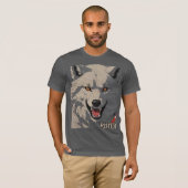 La règle | T-shirt Wolf agressif Design pour homme (Devant entier)